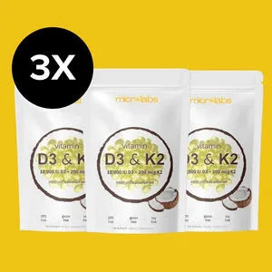 Bio Vitamine D3 + K2 [HIGH POWER] - Supplément pour la santé des os et le système immunitaire